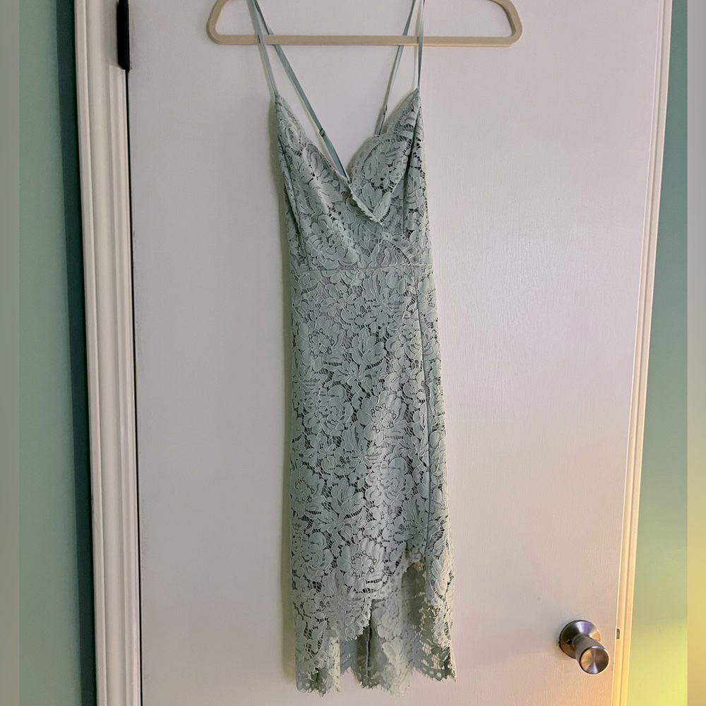 Seafoam green lace dress